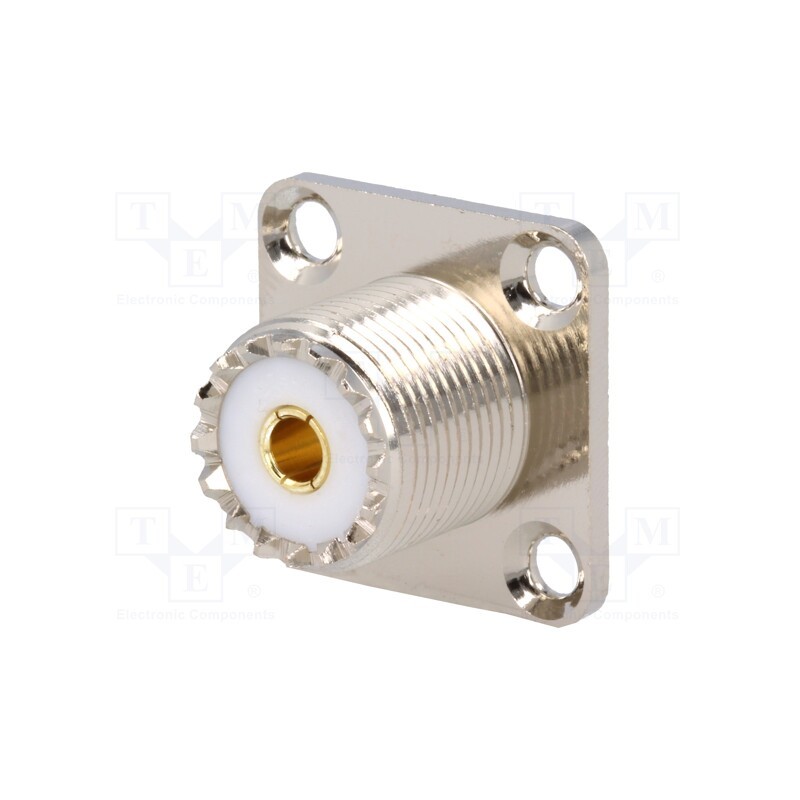 10 pcs : - Socket, UHF (SO-239), female, straight, soldering, 18x18mm