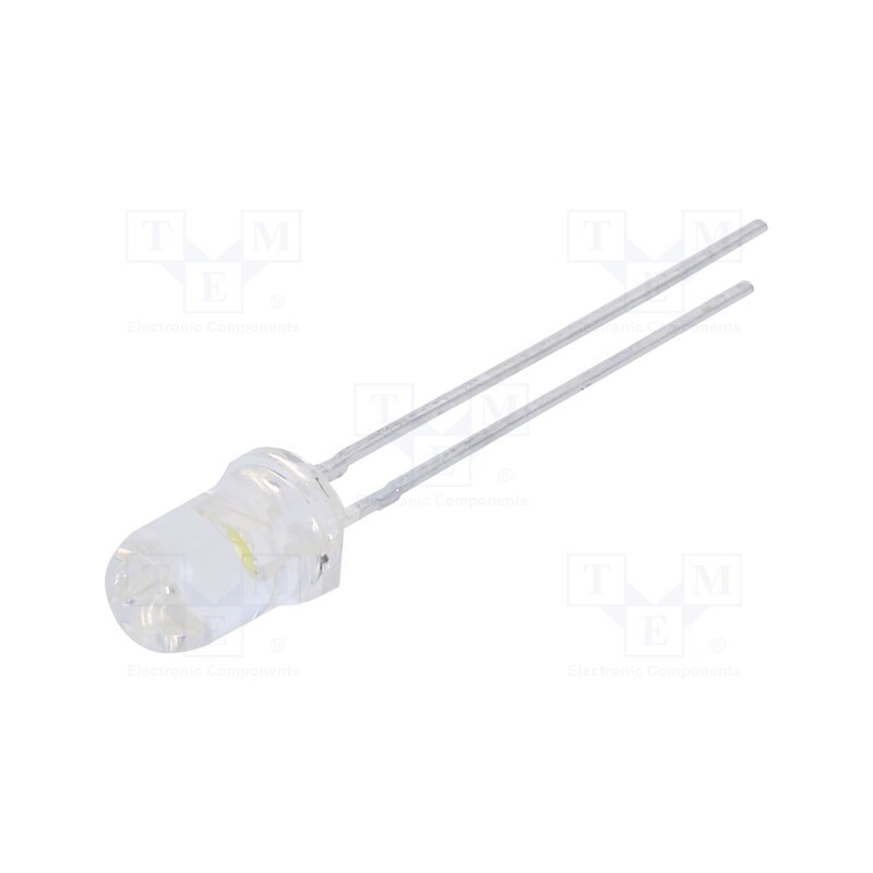 20 pcs : C503C-WAN-CBBDB152 - LED, 5mm, white cold, 20150÷46100mcd, 15°, Front: convex, 3.2÷4V