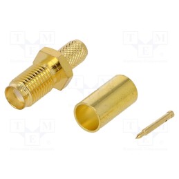 10 pcs : - Plug, RP-SMA, male, straight, RG58, crimped, for cable