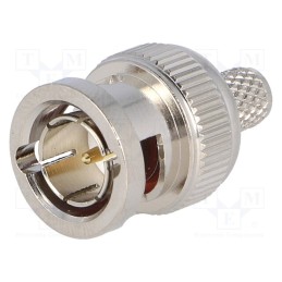 10 pcs : - Plug, BNC, male, straight, 75Ω, RG62A, 6.15mm, crimped, for cable