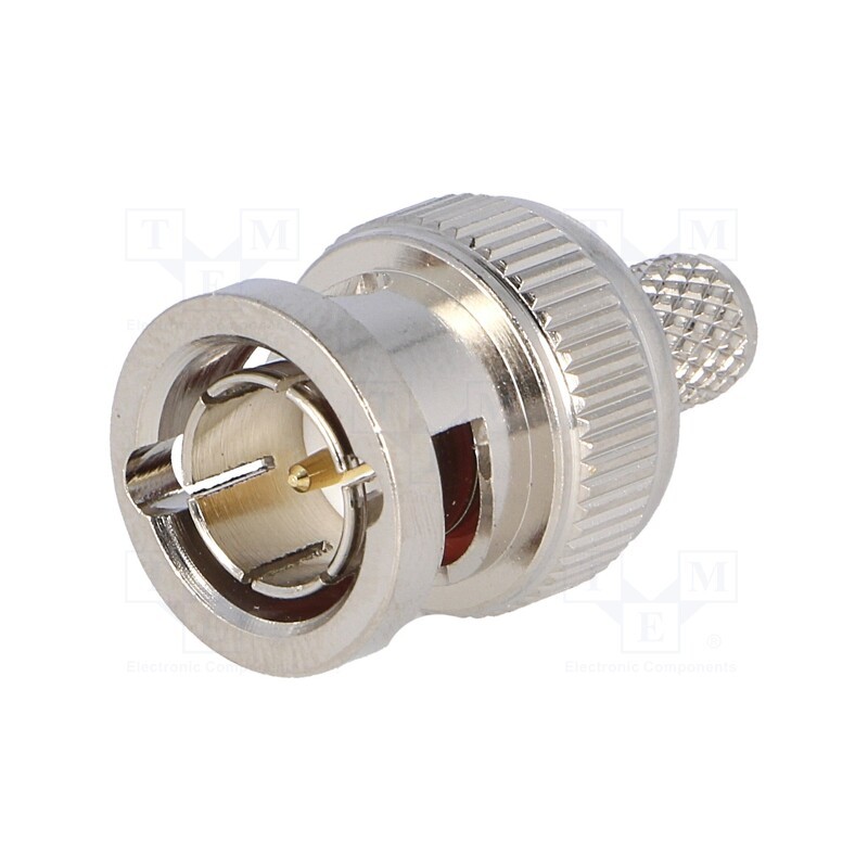 10 pcs : - Plug, BNC, male, straight, 75Ω, RG62A, 6.15mm, crimped, for cable