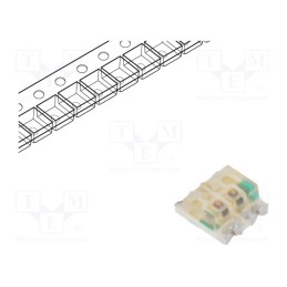 20 pcs : KPTB-1615SURKCGKC - LED, SMD, 0606, red/green, 1.6x1.5x0.7mm, 120°, 1.95÷2.5/2.1÷2.5V