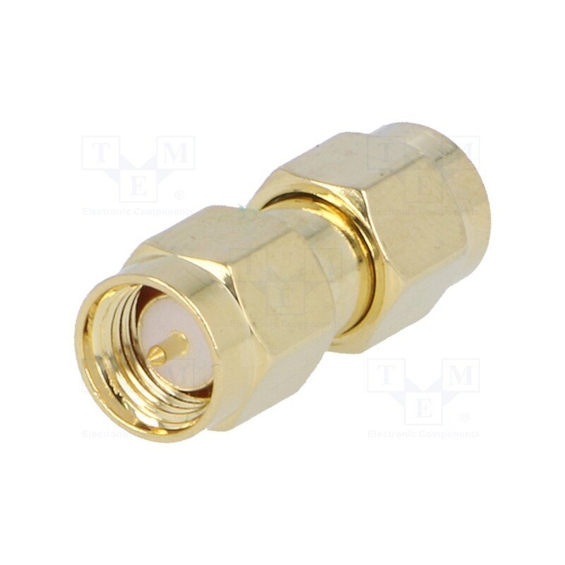 10 pcs : - Coupler, SMA male,both sides, straight, gold-plated