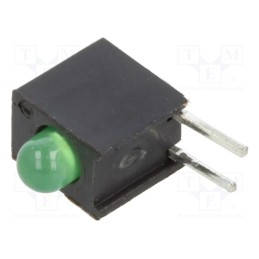 10 pcs : H131CGD-120 - LED, in housing, green, 3mm, No.of diodes: 1, 20mA, Lens: diffused