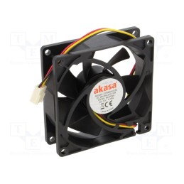 10 pcs : DFS802512M - Fan: DC, axial, 12VDC, 80x80x25mm, 26.5dBA, EBR, 2500rpm, 2.67mmH2O
