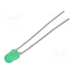 10 pcs : TLLG4401-AS12 - LED, 3mm, green, 1÷2mcd, 25°, Front: convex, 1.9÷2.4V, No.of term: 2