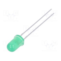 10 pcs : L-7113GD-12V - LED, 5mm, green, 8÷20mcd, 30°, Front: convex, 12V, No.of term: 2