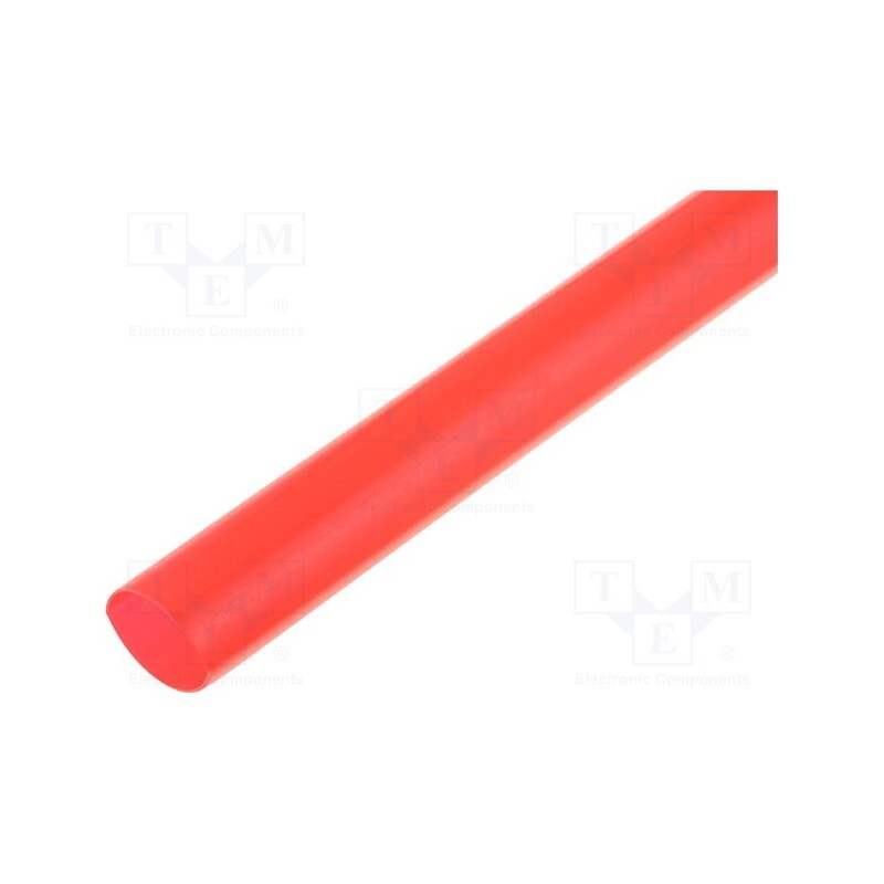 10 m : WRJCC9500480010030D1 - Heat shrink sleeve, glueless, 2: 1, 9.5mm, L: 1m, red, polyolefine