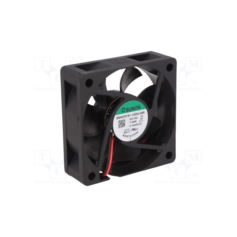 10 pcs : EE60201S1-1000U-999 - Fan: DC, axial, 12VDC, 60x60x20mm, 38.19m3/h, 32.5dBA, 4700rpm
