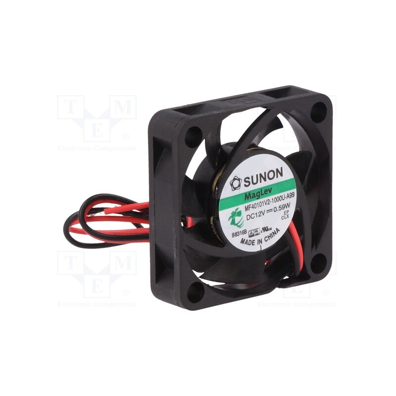10 pcs : MF40101V2-1000U-A99 - Fan: DC, axial, 12VDC, 40x40x10mm, 11.89m3/h, 20.6dBA, Vapo, 5800rpm