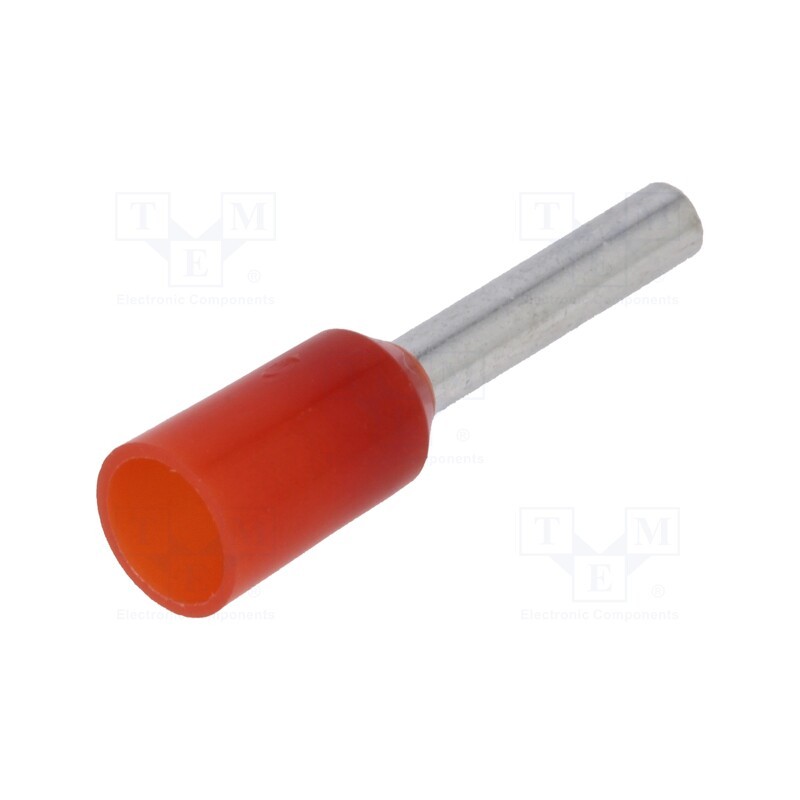 100 pcs : TUL-RI-01008 - Tip: bootlace ferrule, insulated, copper, 1mm2, 8mm, tinned, red