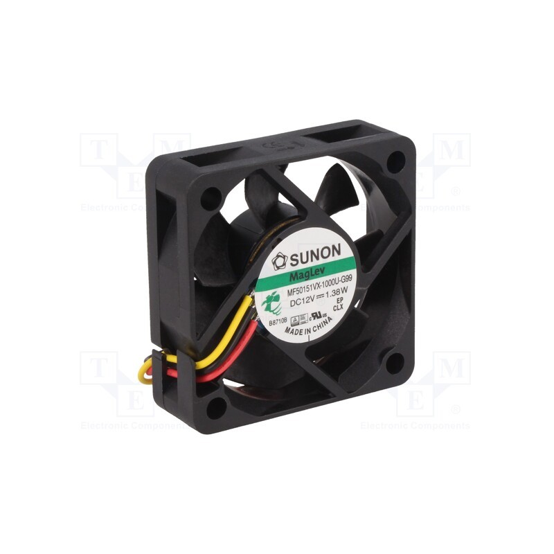 10 pcs : MF50151VX-1000U-G99 - Fan: DC, axial, 12VDC, 50x50x15mm, 31.43m3/h, 38.1dBA, Vapo, 7200rpm