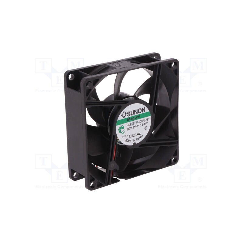 10 pcs : HA80251V4-1000U-A99 - Fan: DC, axial, 12VDC, 80x80x25mm, 40.39m3/h, 20.4dBA, Vapo, 26AWG