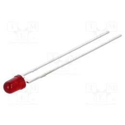 10 pcs : HLMP-1301 - LED, 3mm, red, 3.4mcd, 60°, Front: convex, 1.5÷2.4V, No.of term: 2