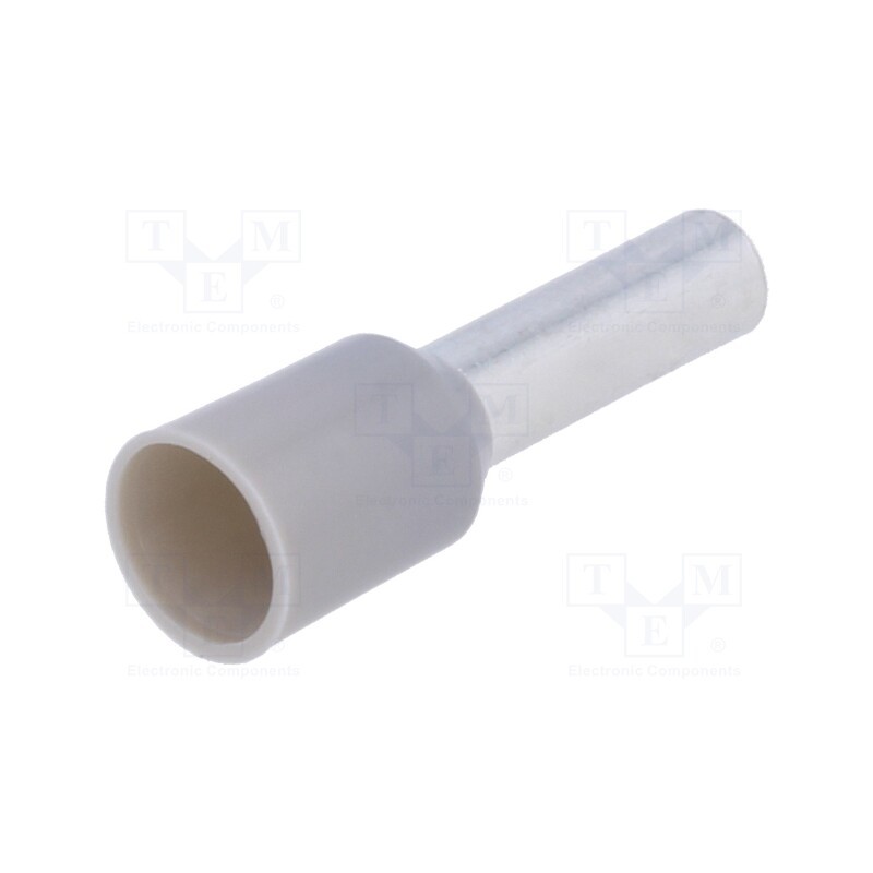 50 pcs : TUL-RI-04010 - Tip: bootlace ferrule, insulated, copper, 4mm2, 10mm, tinned, grey