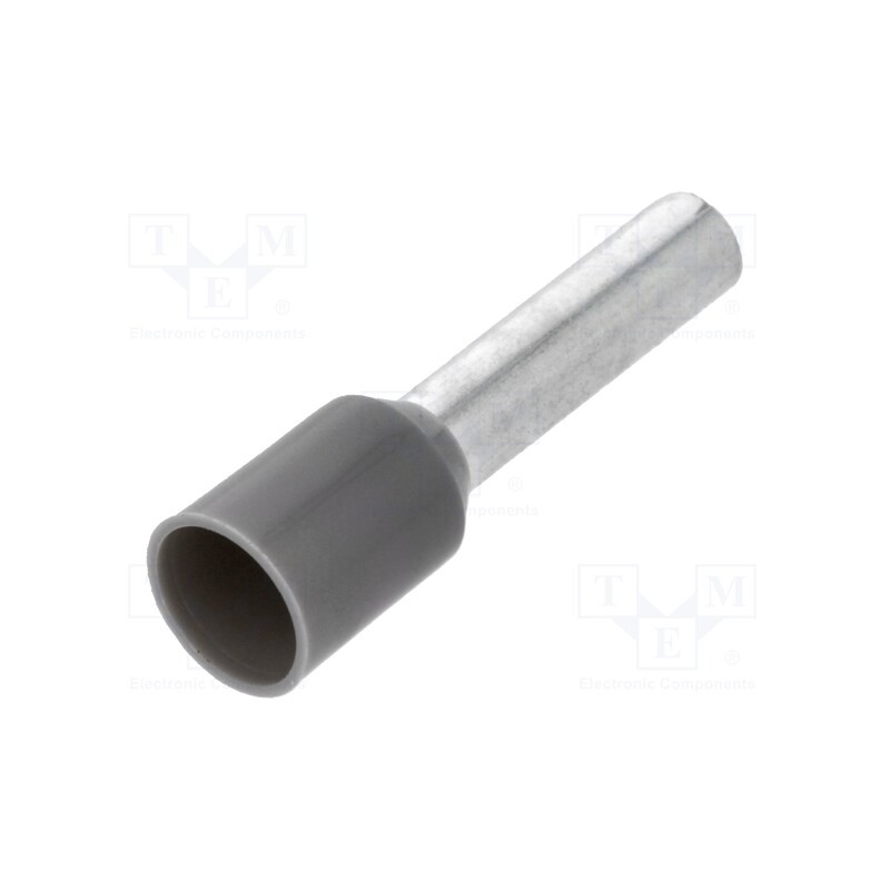 50 pcs : TUL-RI-04012 - Tip: bootlace ferrule, insulated, copper, 4mm2, 12mm, tinned, grey