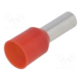 50 pcs : TUL-RI-10012 - Tip: bootlace ferrule, insulated, copper, 10mm2, 12mm, tinned, red