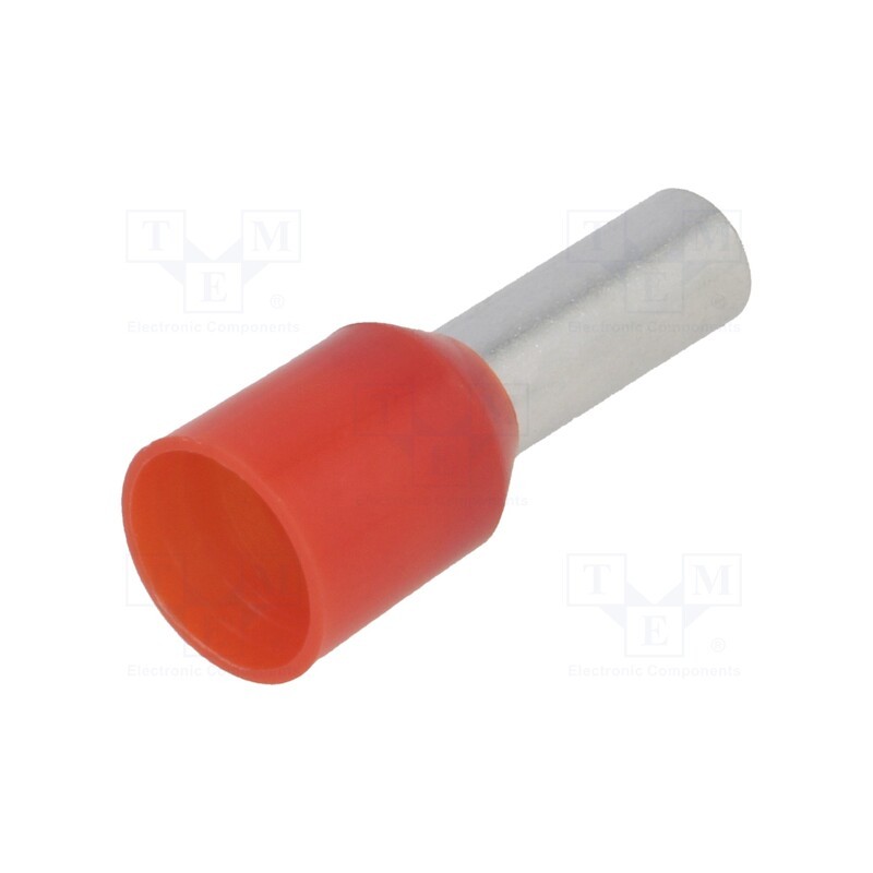 50 pcs : TUL-RI-10012 - Tip: bootlace ferrule, insulated, copper, 10mm2, 12mm, tinned, red