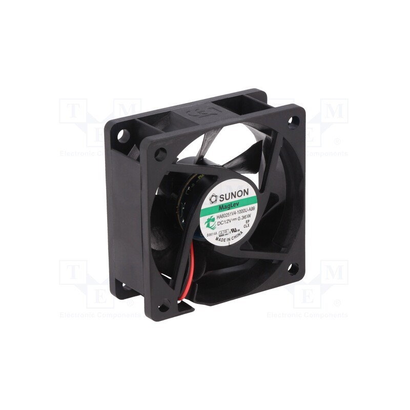 10 pcs : HA60251V4-1000U-A99 - Fan: DC, axial, 12VDC, 60x60x25mm, 23.32m3/h, 10.7dBA, Vapo, 2500rpm