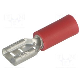 50 pcs : VDADF1.25-187A-8 RD (S)(LF) K - Terminal: flat, 4.8mm, 0.8mm, female, 0.5÷1.5mm2, crimped, red