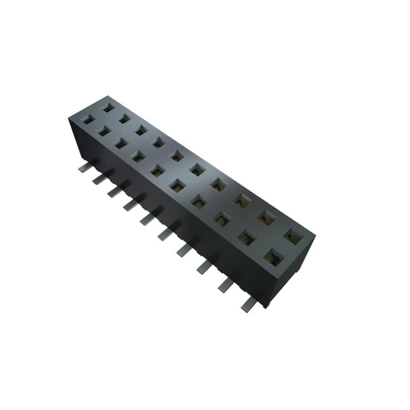 2 pcs - Samtec MMS Series Vertical Surface Mount PCB Socket, 20-Contact, 2-Row, 2mm Pitch, Through Hole Termination