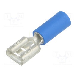 50 pcs : VDADF2-250A BU (S) K - Terminal: flat, 6.3mm, 0.8mm, female, 1÷2.5mm2, crimped, for cable