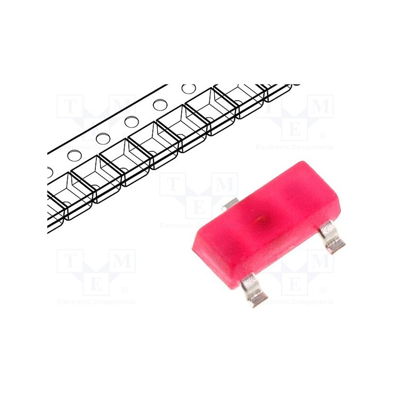10 pcs : KM-23ID-F - LED, SMD, SOT23, red, 4÷15mcd, 3x1.3x1.05mm, 140°, 2÷2.5V, 20mA