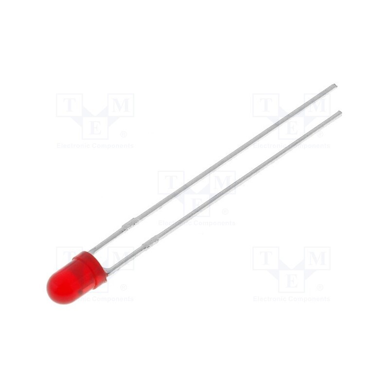 10 pcs : L-7113ID-5V - LED, 5mm, red, 12÷25mcd, 30°, Front: convex, 5÷6V, No.of term: 2