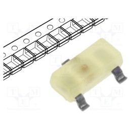 10 pcs : KM-23LYD-F - LED, SMD, SOT23, yellow, 0.8mcd, 3x1.3x1.05mm, 140°, 2.1÷2.5V, 2mA
