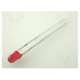 10 pcs : L-934ID-12V - LED, 3mm, red, 8÷20mcd, 60°, Front: convex, 12÷14V, Pitch: 2.54mm