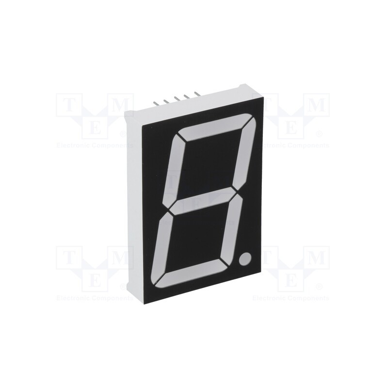 10 pcs : OPD-S15013LY-BW - Display: LED, 7-segment, 38.1mm, 1.5', No.char: 1, yellow, 90mcd