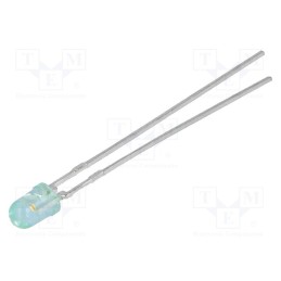 10 pcs : HLMP-1540 - LED, 3mm, green, 27.3÷45mcd, 45°, Front: convex, 1.5÷3V