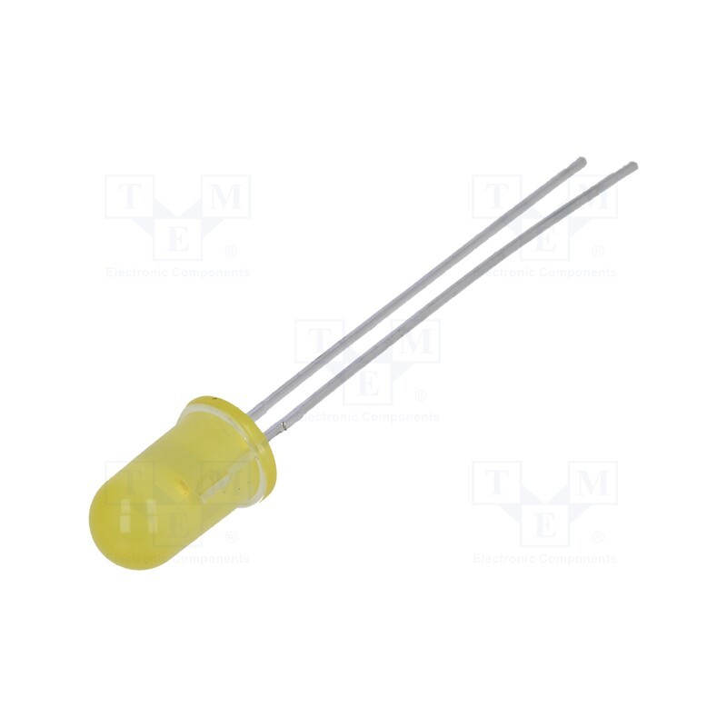 10 pcs : HLMP-4719 - LED, 5mm, yellow, 0.9÷2.1mcd, 50°, Front: convex, 1.8÷2.5V