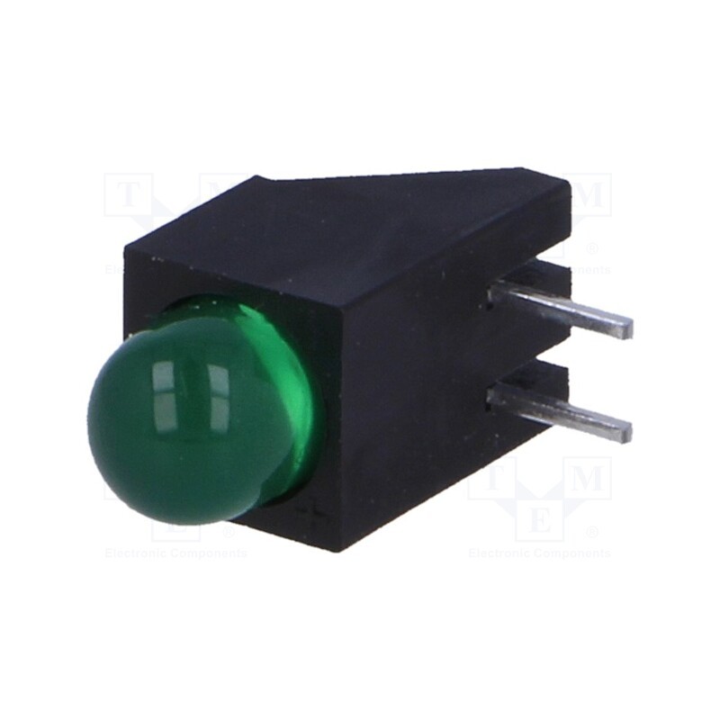 10 pcs : L-1503CB/1GD - LED, in housing, green, 5mm, No.of diodes: 1, 20mA, 60°, 2.2÷2.5V