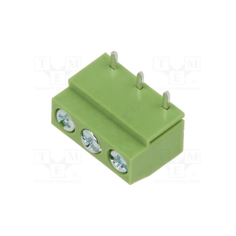 50 pcs : XY126R-3P 5.0MM GREEN - PCB terminal block, straight, 5mm, ways: 3, on PCBs, 2.5mm2, tinned