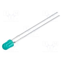 10 pcs : HLMP-1503 - LED, 3mm, green, 1mcd, 60°, Front: convex, 1.5÷2.7V, No.of term: 2