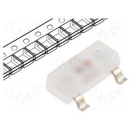 10 pcs : KM-23ESGW - LED, SMD, SOT23, red/green, 3x1.3x1.05mm, 140°, 20mA, Lens: diffused