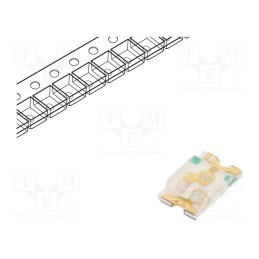 10 pcs : KPHCM-2012ZGC - LED, SMD, 0805, green, 200÷400mcd, 2x1.25x0.4mm, 140°, 3.3÷4.1V
