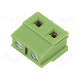 50 pcs : XY128VB-2P 7.5MM GREEN - PCB terminal block, angled 90°, 7.5mm, ways: 2, on PCBs, terminal