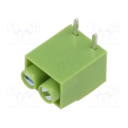 50 pcs : XY167R-2P 5.0MM GREEN - PCB terminal block, straight, 5mm, ways: 2, on PCBs, terminal