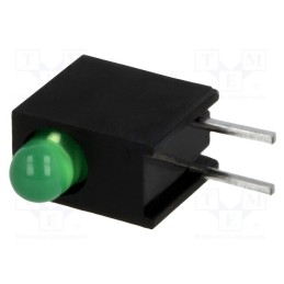 10 pcs : L-7104EW/1GD - LED, in housing, green, 3mm, No.of diodes: 1, 20mA, 40°, 2.2÷2.5V