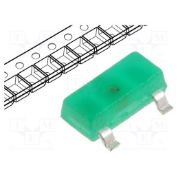 10 pcs : KM-23SGD-F - LED, SMD, SOT23, green, 2.6÷8mcd, 3x1.3x1.05mm, 140°, 2.2÷2.5V, 20mA