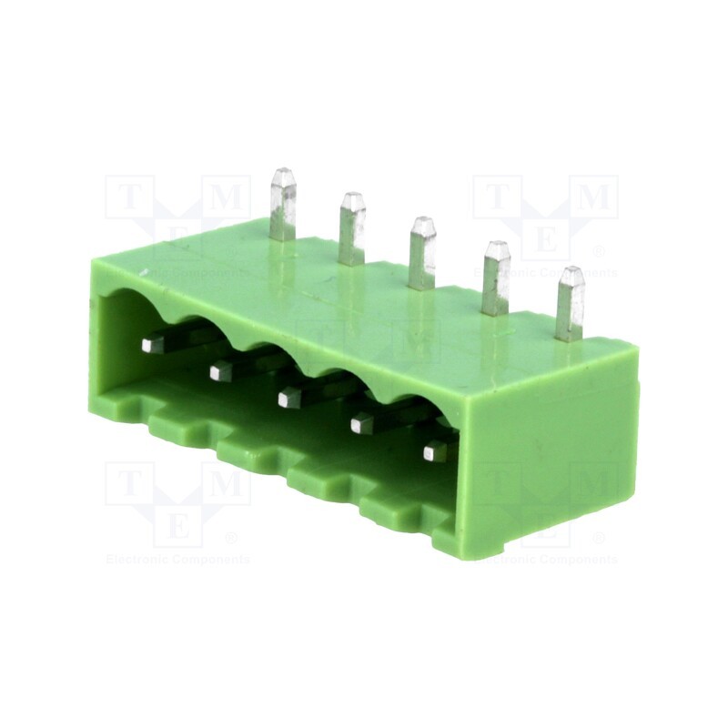 50 pcs : XY2500R-B(5.0)-5P - Pluggable terminal block, Contacts ph: 5mm, ways: 5, angled 90°