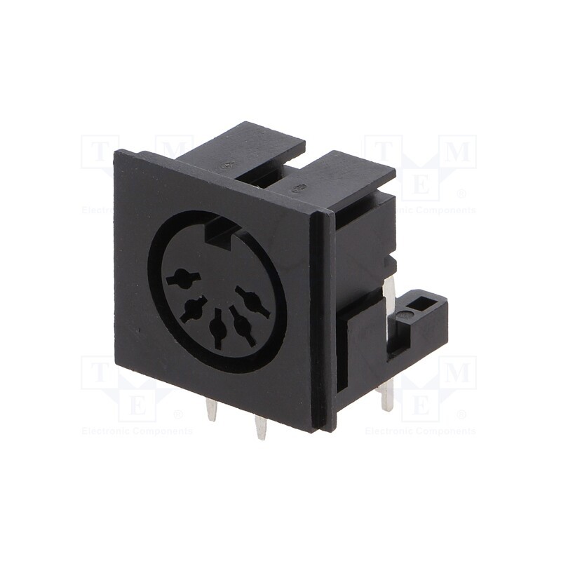10 pcs : 0105 05 - Socket, DIN, female, PIN: 5, Layout: 180°, angled 90°, on PCBs, THT
