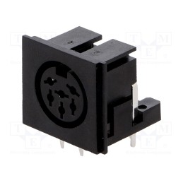 10 pcs : 0105 06 - Socket, DIN, female, PIN: 6, Layout: 240°, angled 90°, on PCBs, THT
