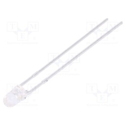 20 pcs : L-7104QBC-D - LED, 3mm, blue, 900÷1600mcd, 20°, Front: convex, 3.3÷4V