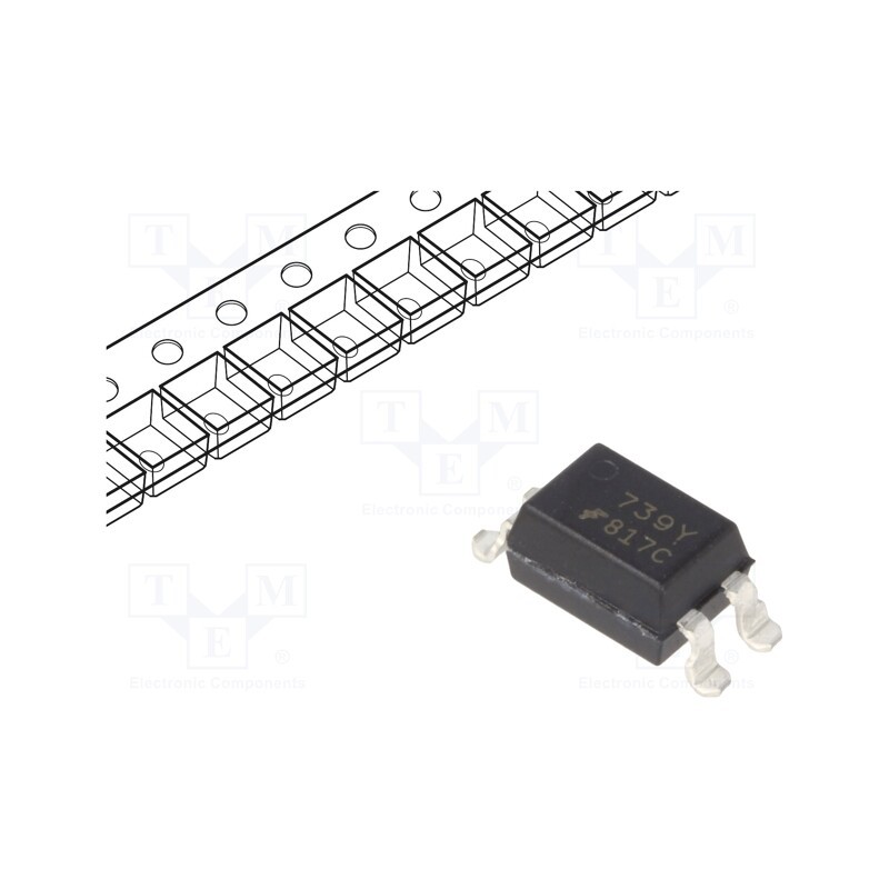 10 pcs : FOD817CS - Optocoupler, SMD, Ch: 1, OUT: transistor, Uinsul: 5kV, Uce: 70V, SO4