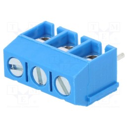 50 pcs : XY301V-3P (5.00) - PCB terminal block, angled 90°, 5mm, ways: 3, on PCBs, 1.5mm2, 16A