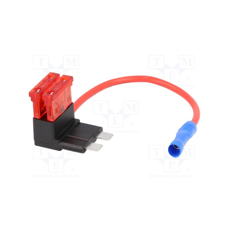 10 pcs : - Splitter, automotive ATO, 10A, fuses x2, 1mm2, Colour: red