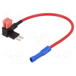 10 pcs : - Splitter, automotive micro, 10A, 2 micro fuses, 1mm2, Colour: red